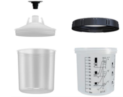 GODET PISTOLET JETABLE 850 ml 125µ ( 50pcs) + accessoires CARSYSTEM 159166